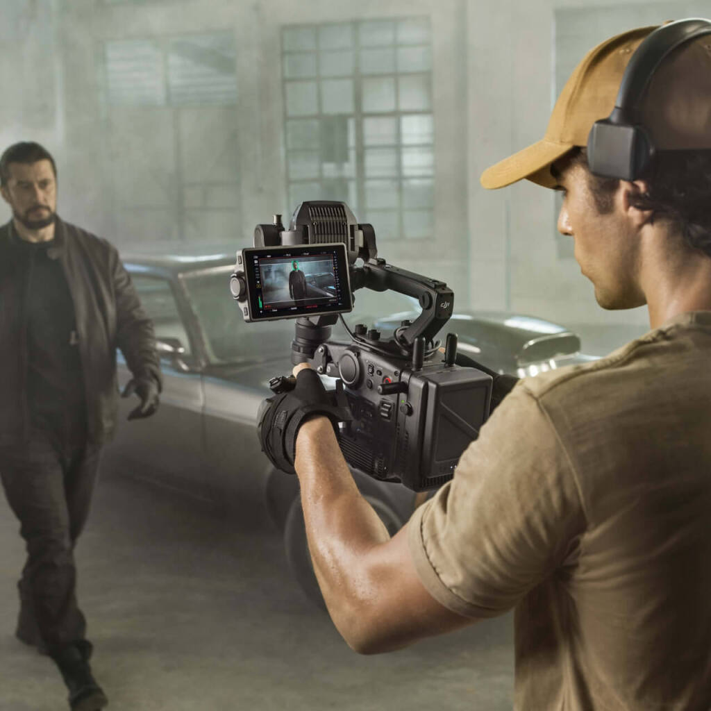 A DJI Ronin 4D Gimbal In Use