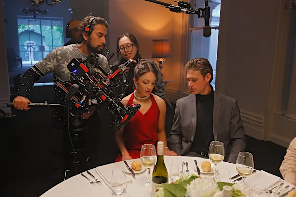 A vertical drama being filmed