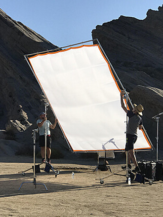 A butterfly frame in use outside