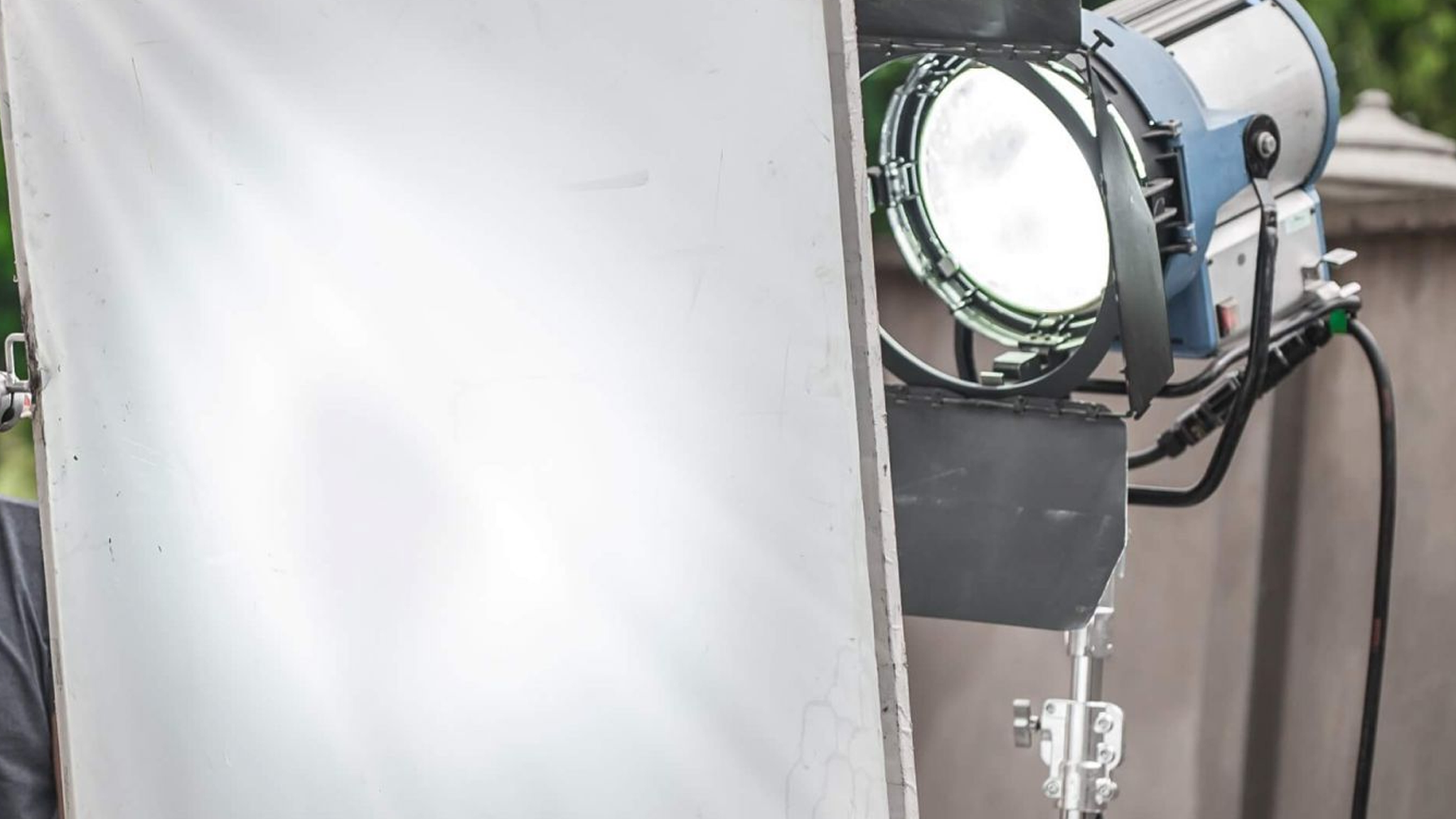 A butterfly frame in use with lighting